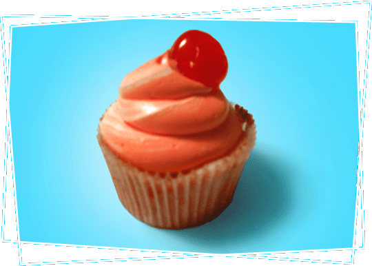 Our signature Cherry Bomb Cupcake
